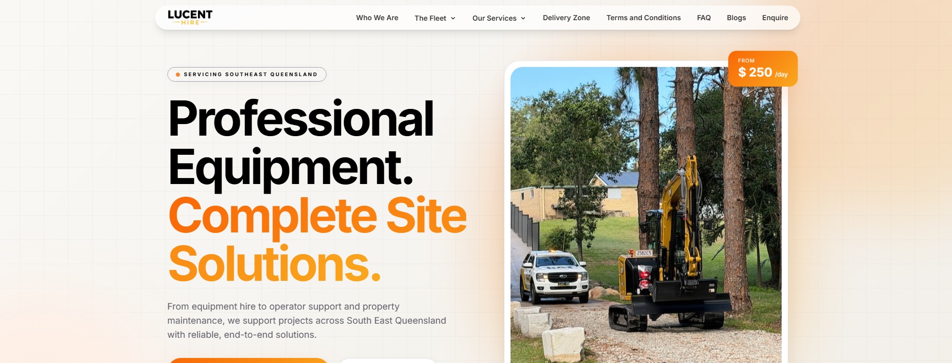 Lucent Hire website preview