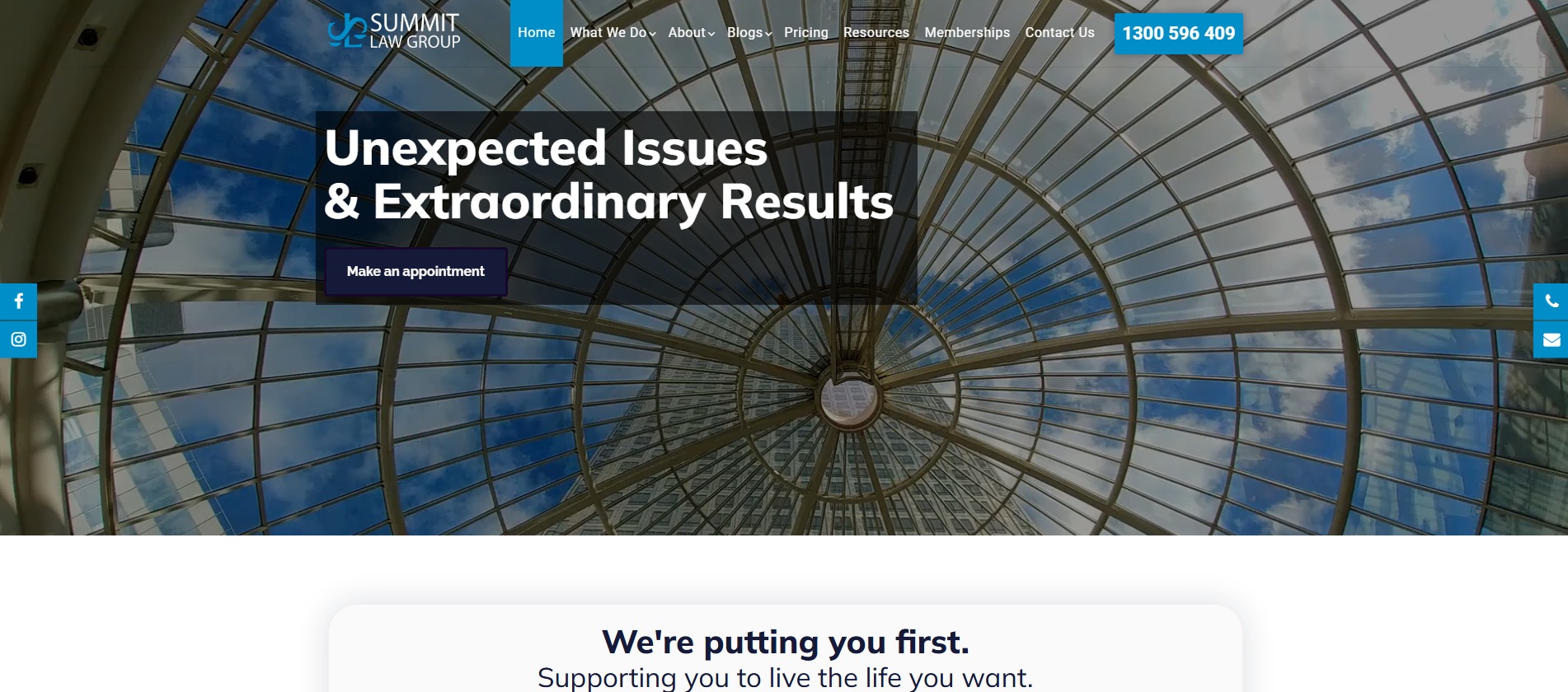 Screenshot of the Summit Law Group homepage